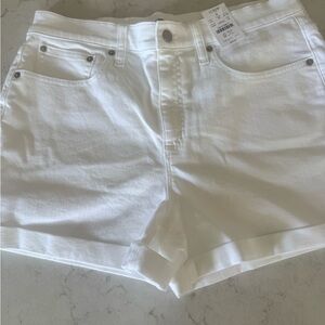 J Crew White Denim Roll-Hem Shorts